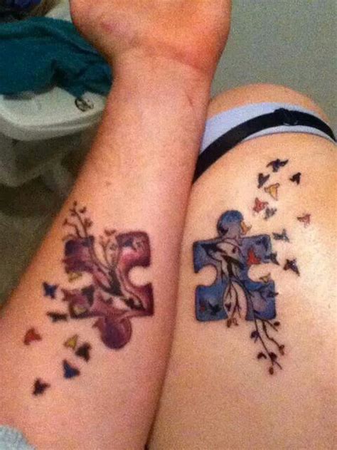 best friend puzzle piece tattoos